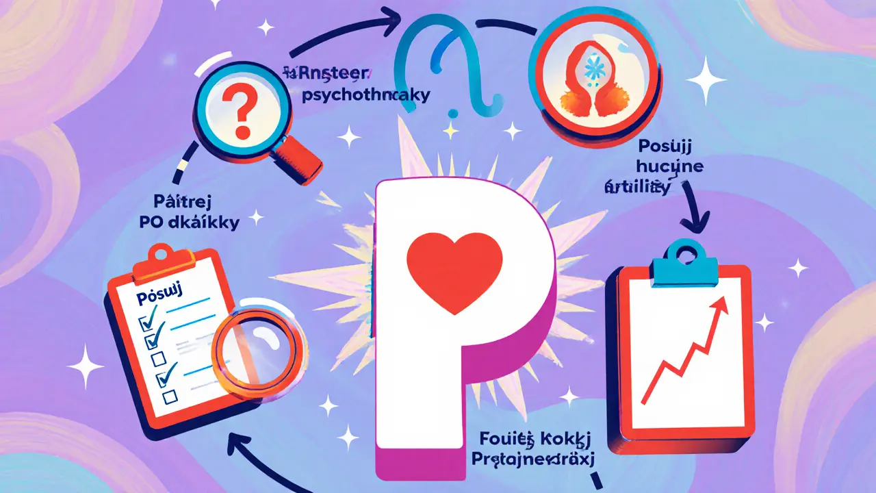Pěti kroky evidence‑based praxe zobrazené jako kruhový diagram s ikonami.