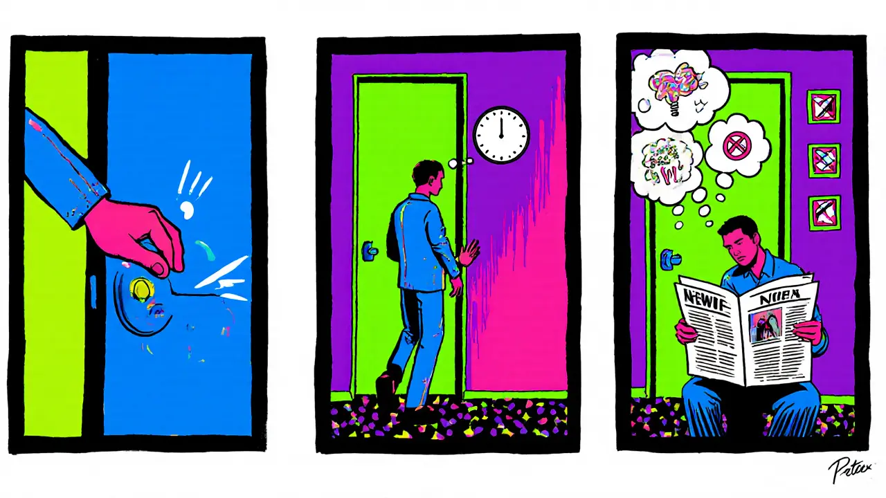 Tři scénáře ERP: dotek veřejného povrchu, odchod z domu bez kontroly, čtení s intruzivními myšlenkami.