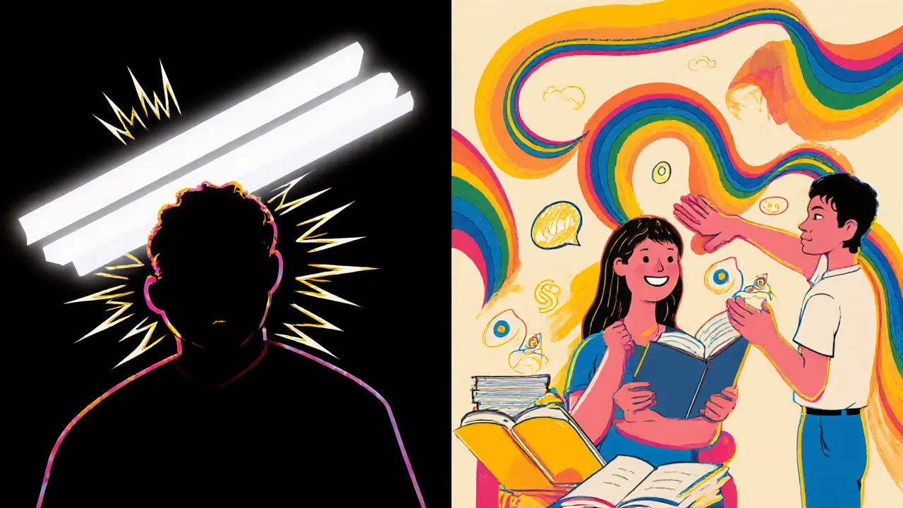 Kontrast mezi napětím a klidem při prvním sezení s psychoterapeutem.