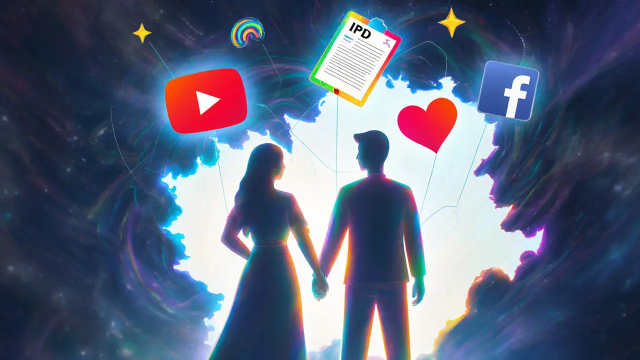 Rodiče drží ruce u mapy Česka, kolem nich plavou ikony podpory: YouTube, Facebook, IPD a Simple Steps.