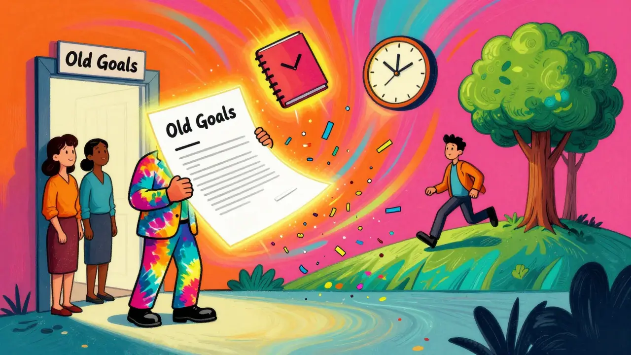 Terapeut rozkládá smlouvu do konfeti, zatímco pár kročí do nové reality