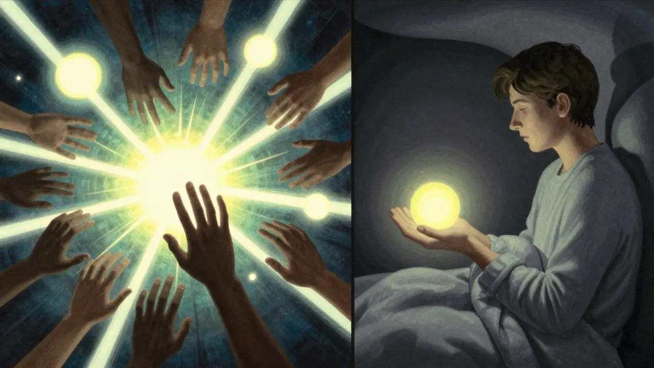 Dvě strany: jedna plná chaosu a tlaku, druhá klidná s bezpečnými objekty — shutdown jako ochrana.