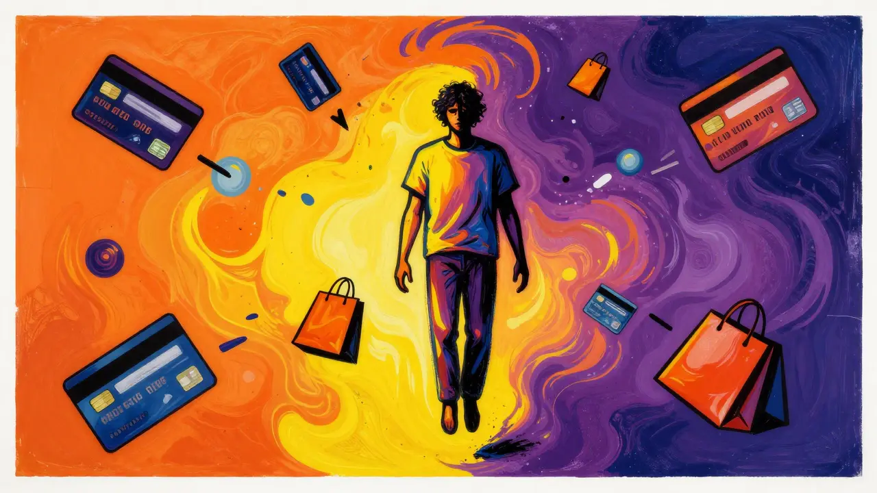 Peter Max styl: cyklus euforie a studu při kompulzivním nakupování